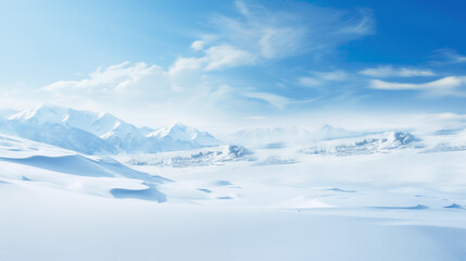 beautiful blue and white sky in winter, landscape artwork