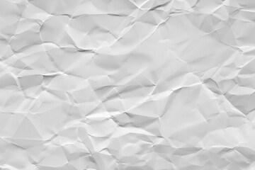 Creased or crumpled white paper background. Wrinkled blank sheet texture