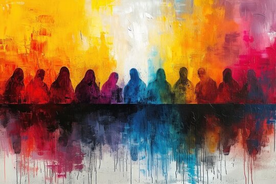 The Last Supper in style of abstract painting