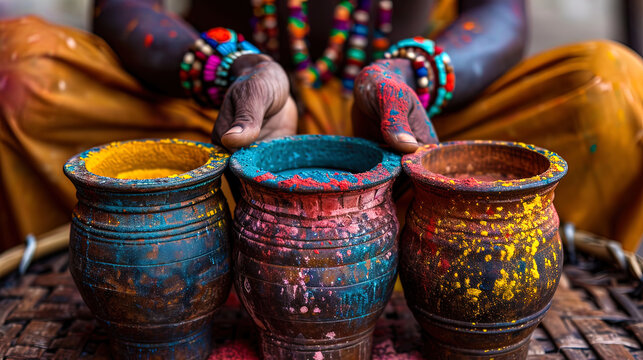 Image of traditional musical instruments used during Holi