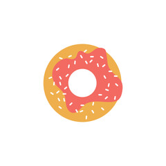 Donut vector icon flat or logo. Sweet sugar icing donuts top view. Vector elements for minimal design