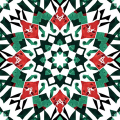 Obraz premium Intricate Islamic patterns showcase geometric elegance, intertwining lines, and vibrant motifs. Symmetry prevails, creating mesmerizing designs that reflect unity and connection to the divine.