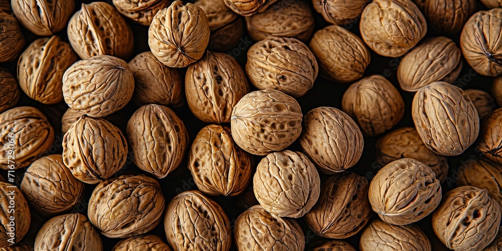 Wall mural Walnuts, delicious healthy snack, background. - Wall murals