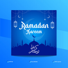Ramadan Kareem Islamic greeting Social Media Post Vector Template