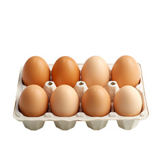 Fresh brown and white eggs neatly arranged in a box and carton, showcasing a healthy breakfast option with organic ingredients straight from the farm for an Easter-themed touch