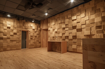 Obraz premium Soundproof room, recording studio made entirely from eco