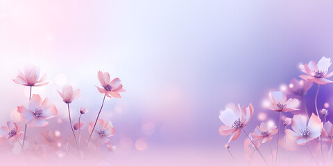 Obraz premium Pastel purple abstract floral background with copy space