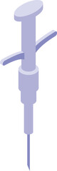 Pet syringe icon isometric vector. Brain tech. Silicon data feline