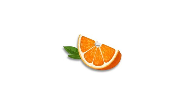 Orange Icon of nice animated for your Fruit isometric videos easy to use with Transparent Background