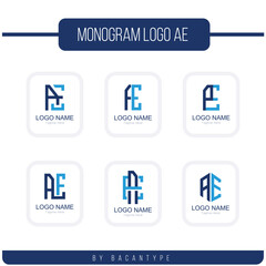 Monogram Logo AE Set, Icon Logo Set, and Other