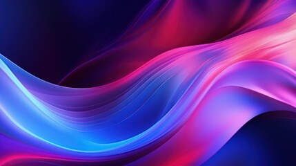 Abstract blue and magenta fluid holographic or colorful curved wave for banner, poster and wallpaper background. Generative AI