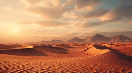 Fototapeta na wymiar A desolate desert with swirling sands, the wind whispering tales of desolation