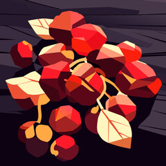 Illustration of a bunch of red leaves. Vector illustration of a bunch of red leaves. Generative AI