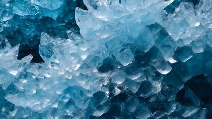 Obraz premium Texture of textured crystals of pale blue ice