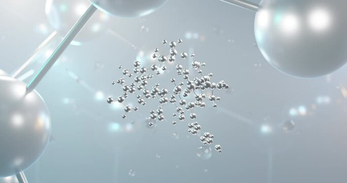 Desmopressin rotating 3d molecule, molecular structure of pituitary, seamless video
