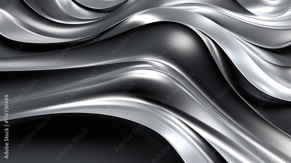 Poster metal chrome liquid wave texture. 3d liquid metallic texture with highlight and shimmers for banner 