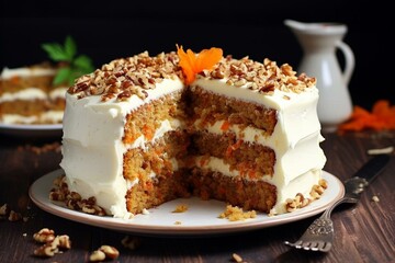 cream-colored carrot cake. Generative AI