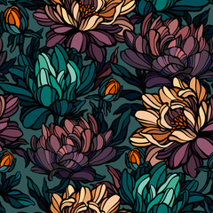 Seamless floral pattern. Fabric and packaging design.