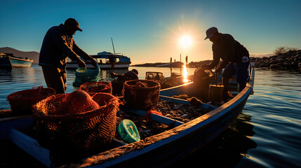 Obraz premium fishermen boat