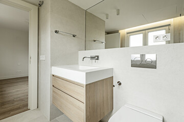Modern design bathroom with mirror with integrated wall mirrors