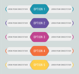 Infographics comparison 5 Options design template
