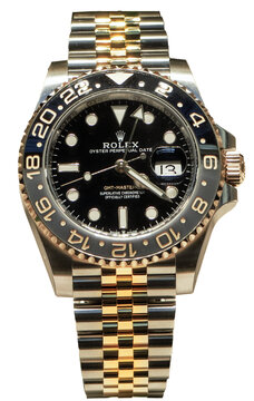 Rolex GMT Master II with yellow gold and steel Jubilee bracelet,black and gray bezel.Milan - Italy,23 January 2024