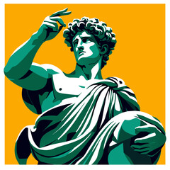 Obraz premium Statue of the Greek goddess Hephaestus, vector illustration AI generated