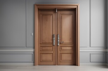 wooden door in the interior of the room