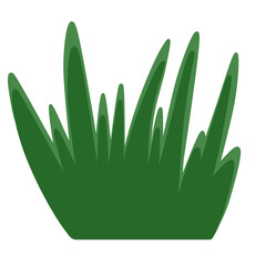 Doodle grass illustration watercolor botanical garden drawing with green color on transparent background that can be used for sticker, icon, decoration, e.t.c 