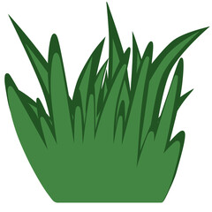 Grass doodle illustration watercolor botanical garden drawing with green color on transparent background that can be used for sticker, icon, decorative, e.t.c 