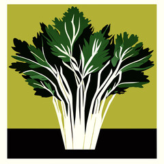 Parsley illustration on a white background. Vector illustration of parsley. Generative AI