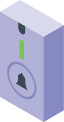 Safeguard door bell icon isometric vector. Push press. Peal signal beep