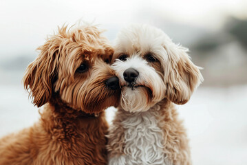 Two dogs on a Valentines Day date.
