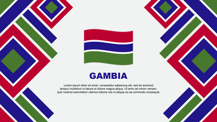 Gambia Flag Abstract Background Design Template. Gambia Independence Day Banner Wallpaper Vector Illustration. Gambia