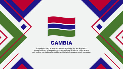 Gambia Flag Abstract Background Design Template. Gambia Independence Day Banner Wallpaper Vector Illustration. Gambia Illustration