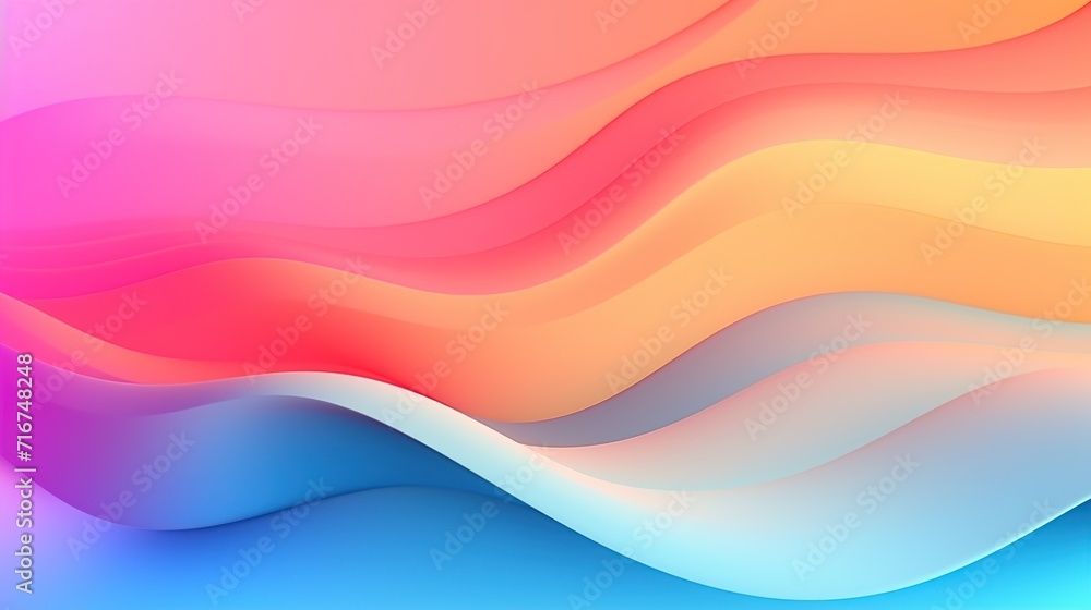 Poster modern trendy holographic gradient pastel neon color wave abstract banner background. created with g
