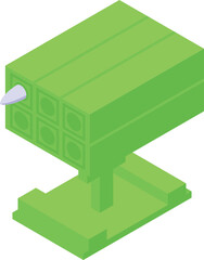 Ground missile system icon isometric vector. Mortar vehicle. Model unit