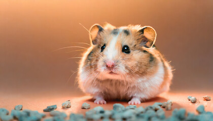 Funny hamster enjoying food