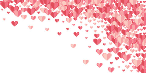 Origami sweet heart shapes explosion background design. Anniversary decoration. Banner background.