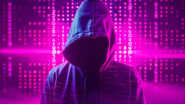 Hoodie hacker cyber security using laptop. Techonology concept. Generative ai.