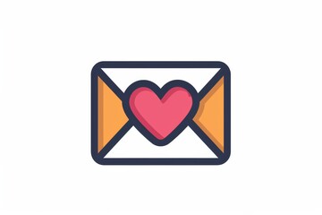 Unfolded within a delicate envelope, a vibrant heart logo captures the essence of love and design in one striking graphic