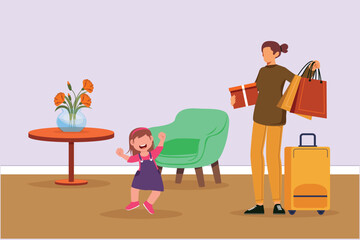 You Have Arrived concept. Colored flat vector illustration isolated.