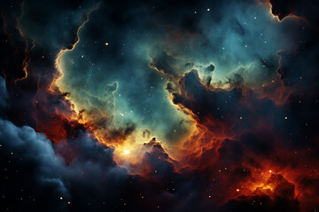abstract deep space image with stars and clouds_6