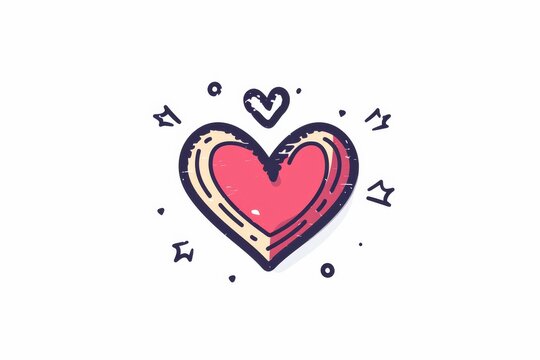 A simple yet powerful heart illustration, perfect for adding a touch of love to your valentines day graphics, with its clean white background and beautifully sketched design