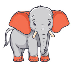 elephant animal cartoon in zoo color icon  white background vector illustration .ai generated