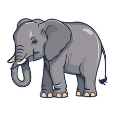 elephant animal cartoon  color icon  white background vector illustration.AI GENERATED