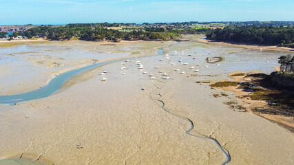 Vue aérienne de la côte bretonne, Rotheneuf, La Guimorais, Bretagne