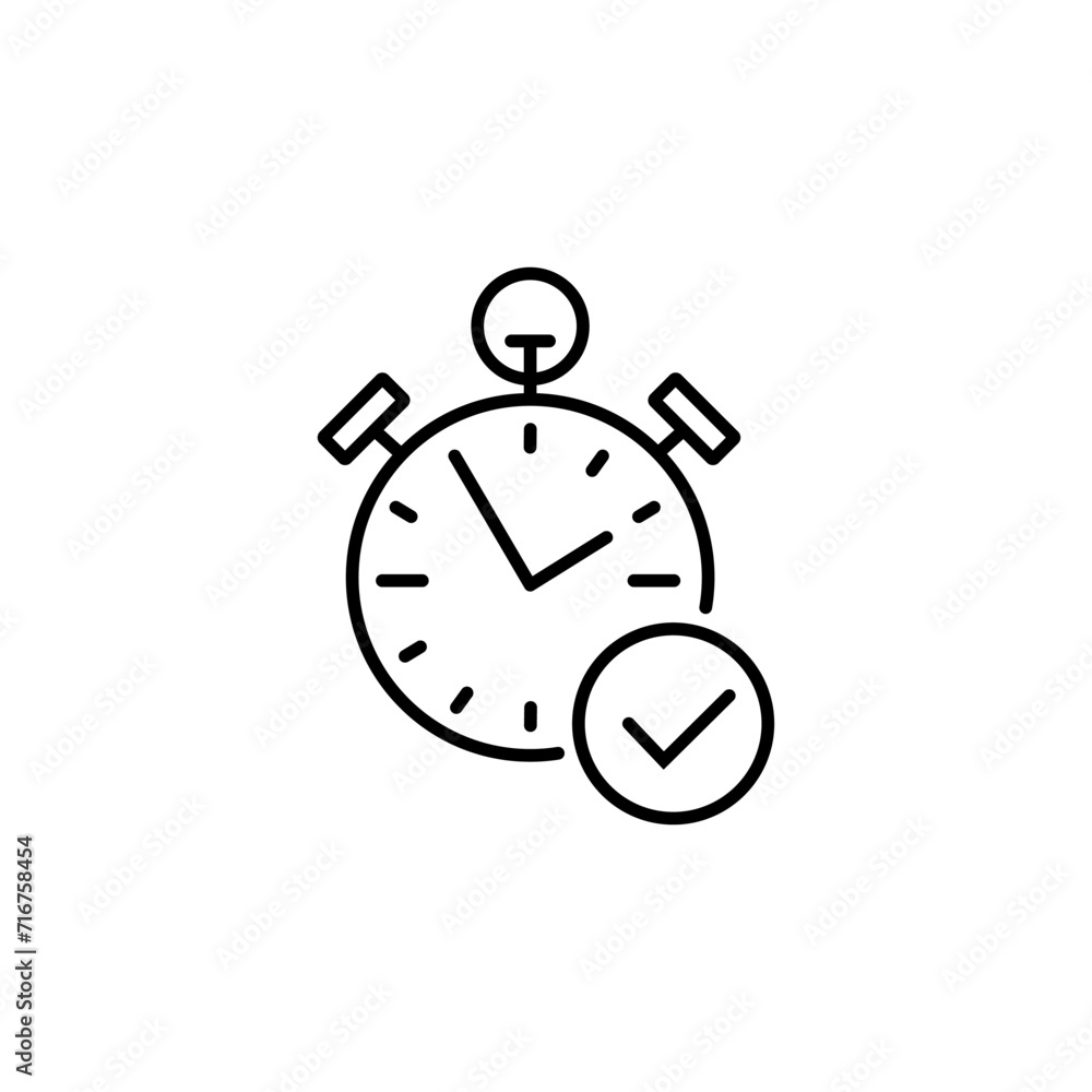 Poster time icon design. task time icon in modern outline style design. vector illustration. vector illustr