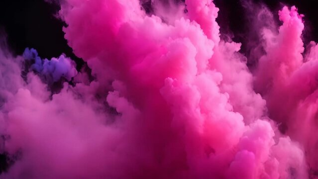 Pink colored smoke on a black background 4K video