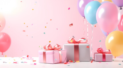 Gift box background. Gifts with copy space. For Christmas gifts, holidays or birthdays
